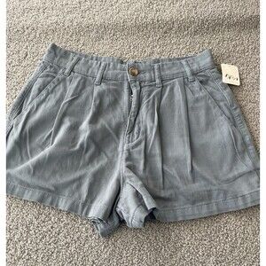 Free People Shorts Women Billie Chino Blue Summer Cotton Preppy Size 4 NWT